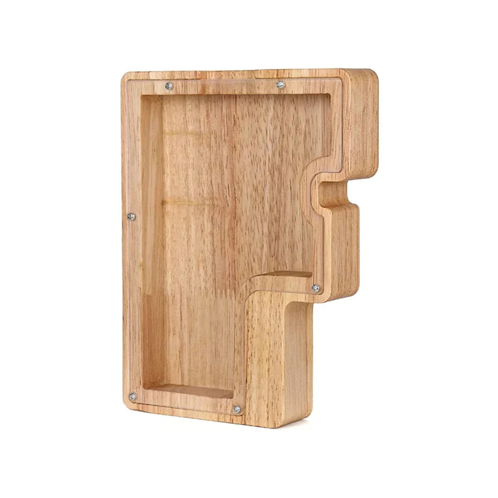 Hucha De Madera Con Forma De Alfabeto Y Ventana Transparente Para Ahorrar Con Estilo