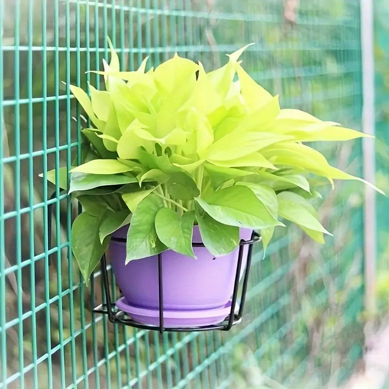 Práctico Macetero con Robusto Armazón Metálico para Balcones y Patios para Balcones y Patios