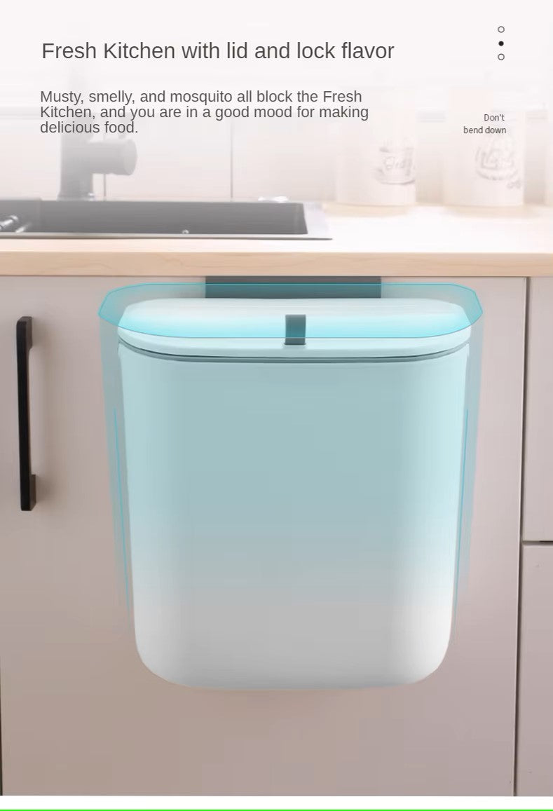 Práctico Cubo De Basura De Cocina Para Montaje En Pared - Cubo De Basura Giratorio Para Cocina , Baño Y Oficina