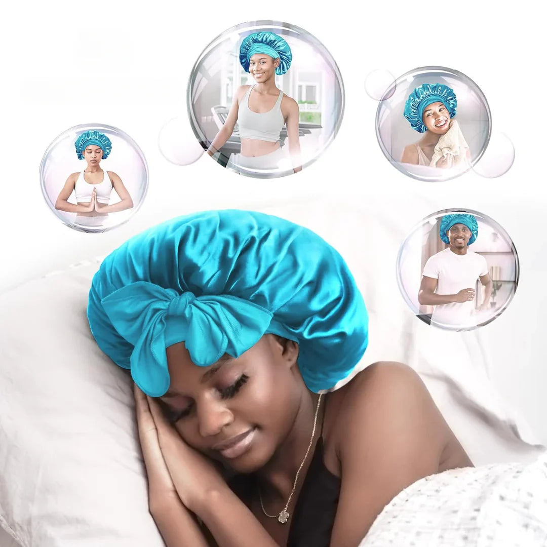 Diadema de Satén - Confortable Gorro de Dormir para Mujer Cómodo Gorro de Dormir para Mujer