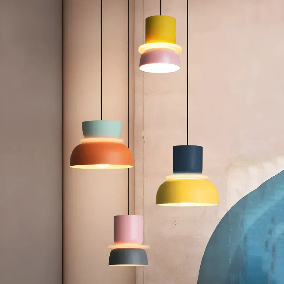 Lámpara Colgante Led con Diseño Macaron Colorido Diseño Macaron
