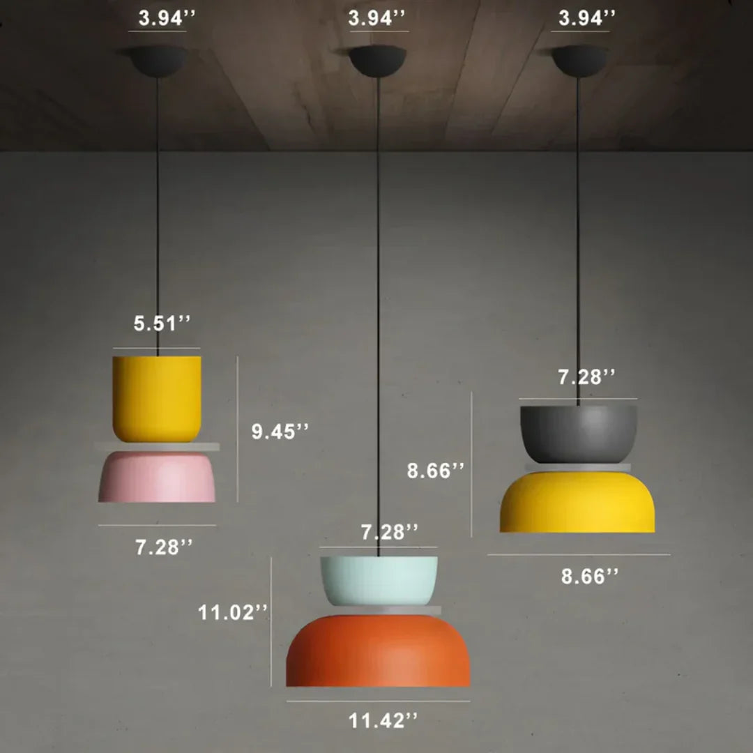 Lámpara Colgante Led con Diseño Macaron Colorido Diseño Macaron