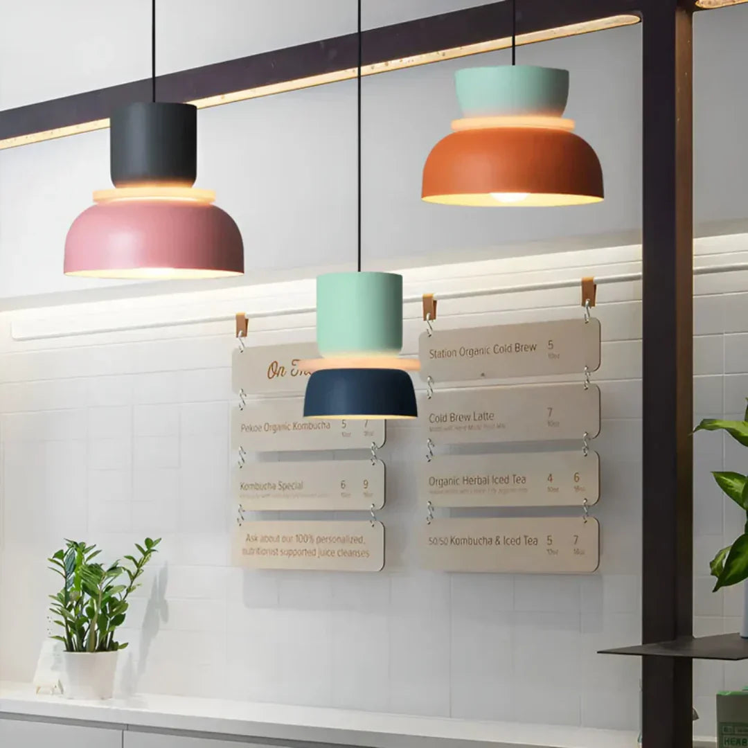 Lámpara Colgante Led con Diseño Macaron Colorido Diseño Macaron