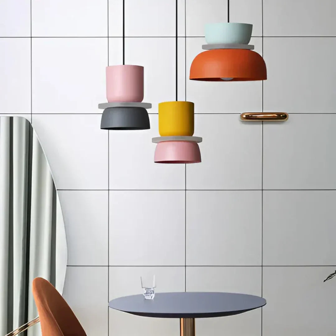 Lámpara Colgante Led con Diseño Macaron Colorido Diseño Macaron