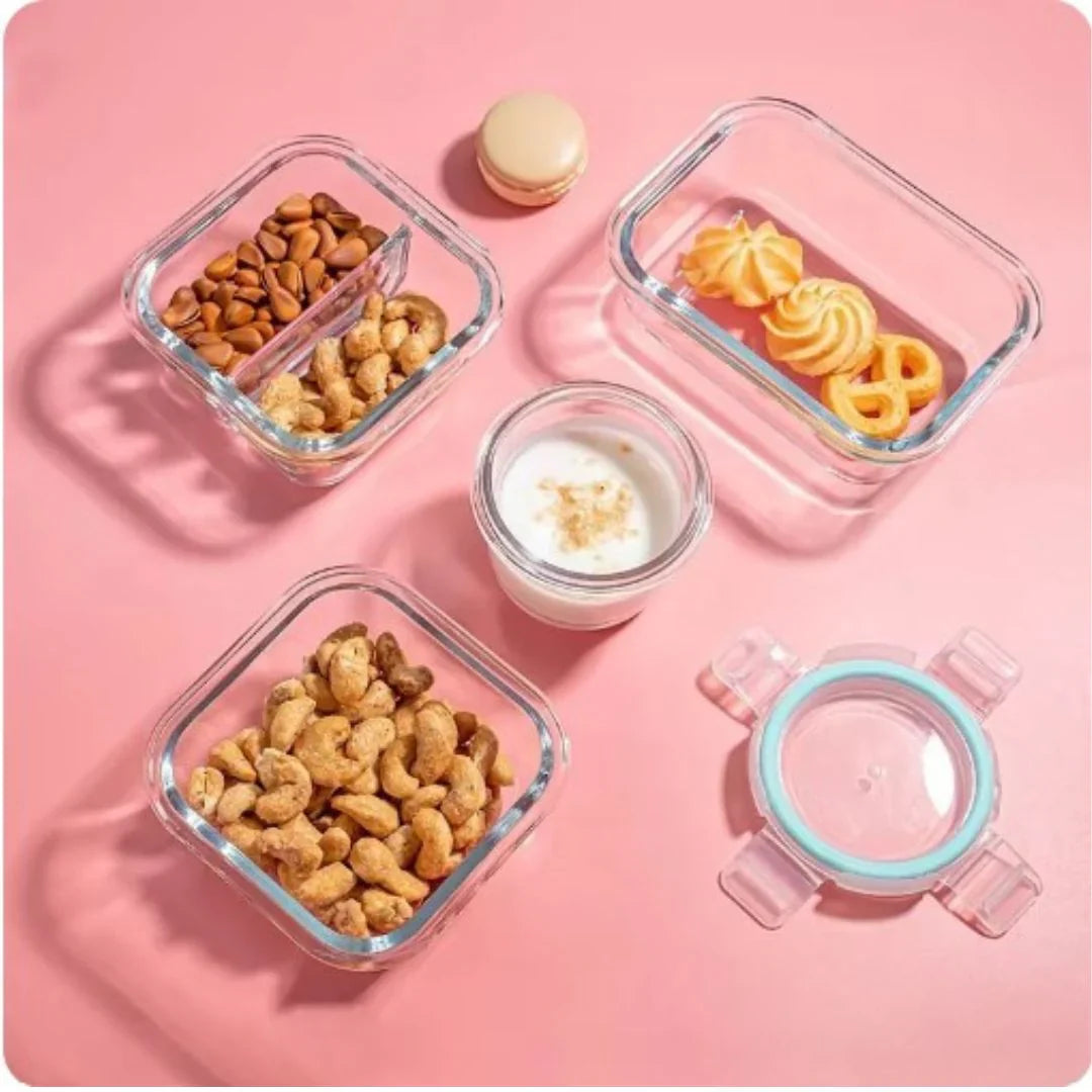 Juego de Tarros de Cristal para Guardar Alimentos - Recipientes Herméticos con Tapa para la Cocina y la Preparación de Comidas los Tarros de Cristal para Guardar Alimentos con Tapa Son Ideales para la Cocina y la Preparación de Comidas