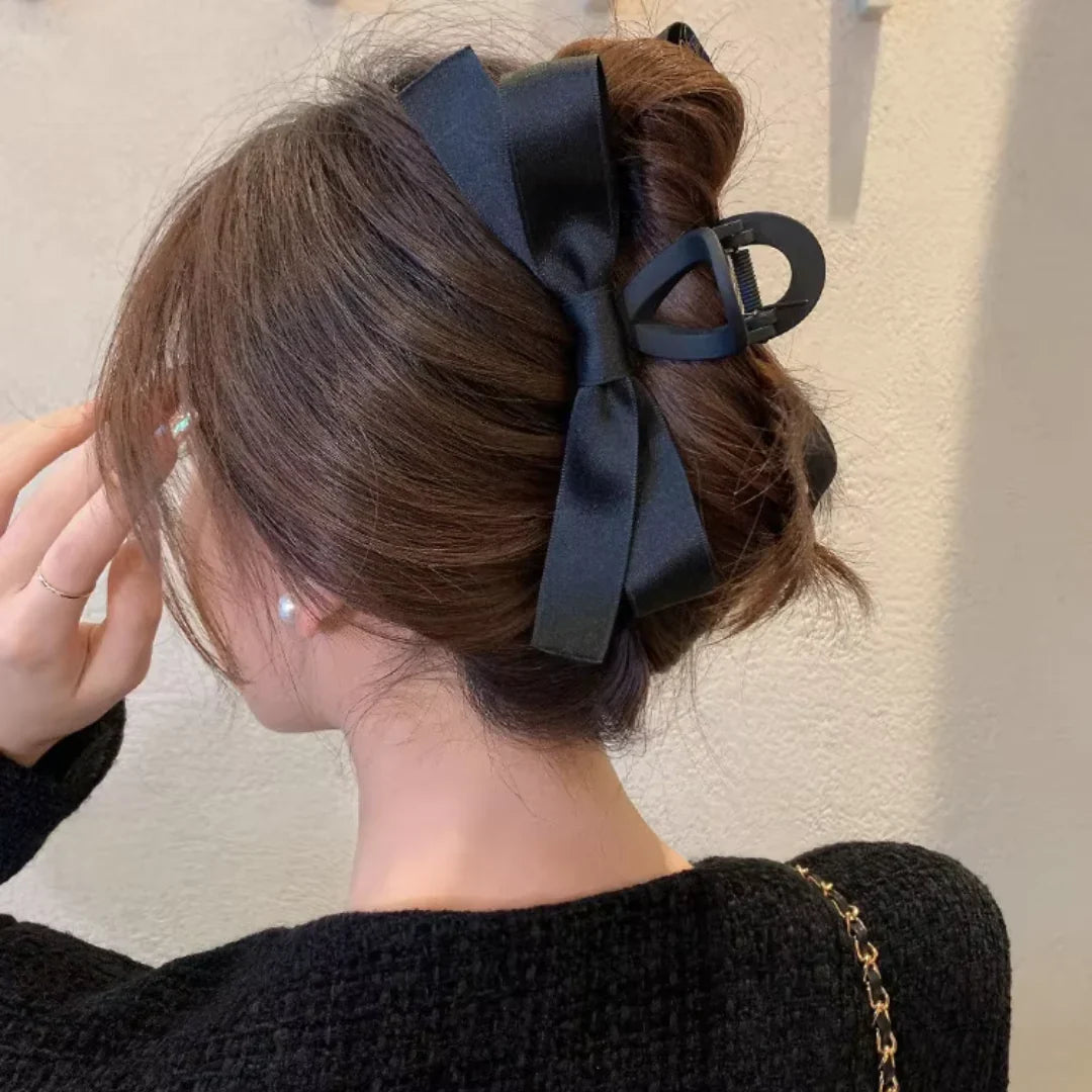 Grandes Pinzas para el Pelo con Lazos de Satén