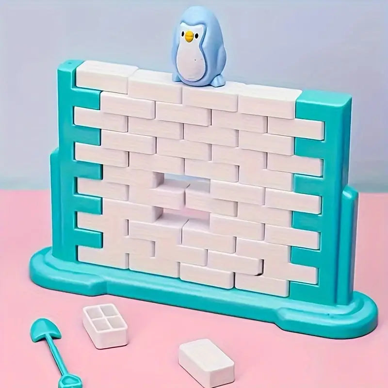 Juego familiar de equilibrio pared de hielo pingüino