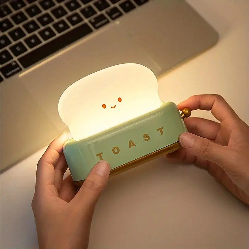 Lámpara De Mesilla De Noche Con Sombra - Lámpara Led Kawaii Toast Para Una Iluminación Acogedora Lámpara De Mesilla De Noche Con Sombra