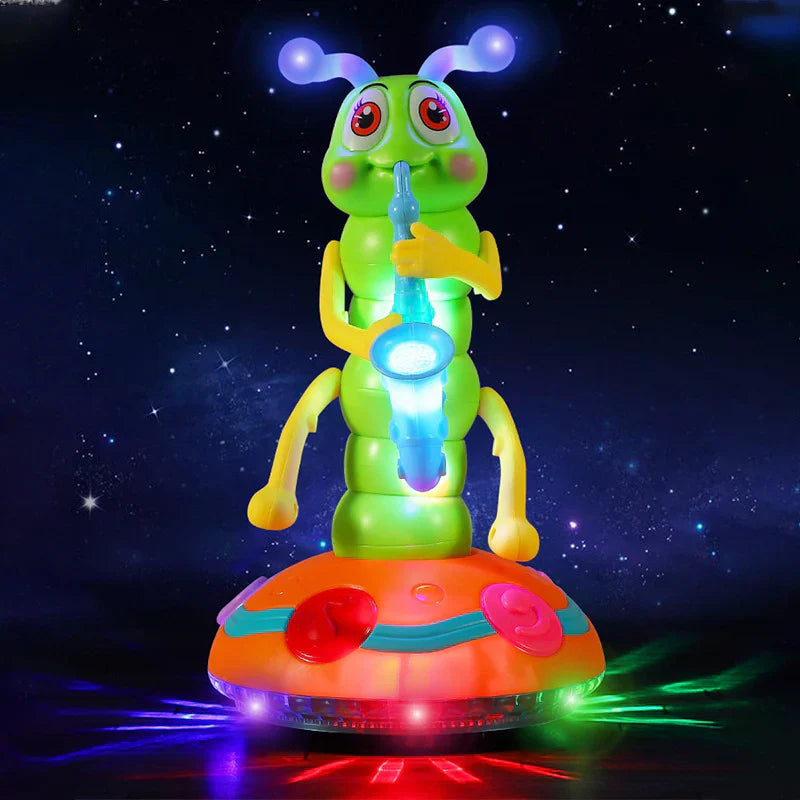 Juguete musical para gatear para bebés | Oruga giratoria con luces y sonido para el aprendizaje temprano y el movimiento divertido