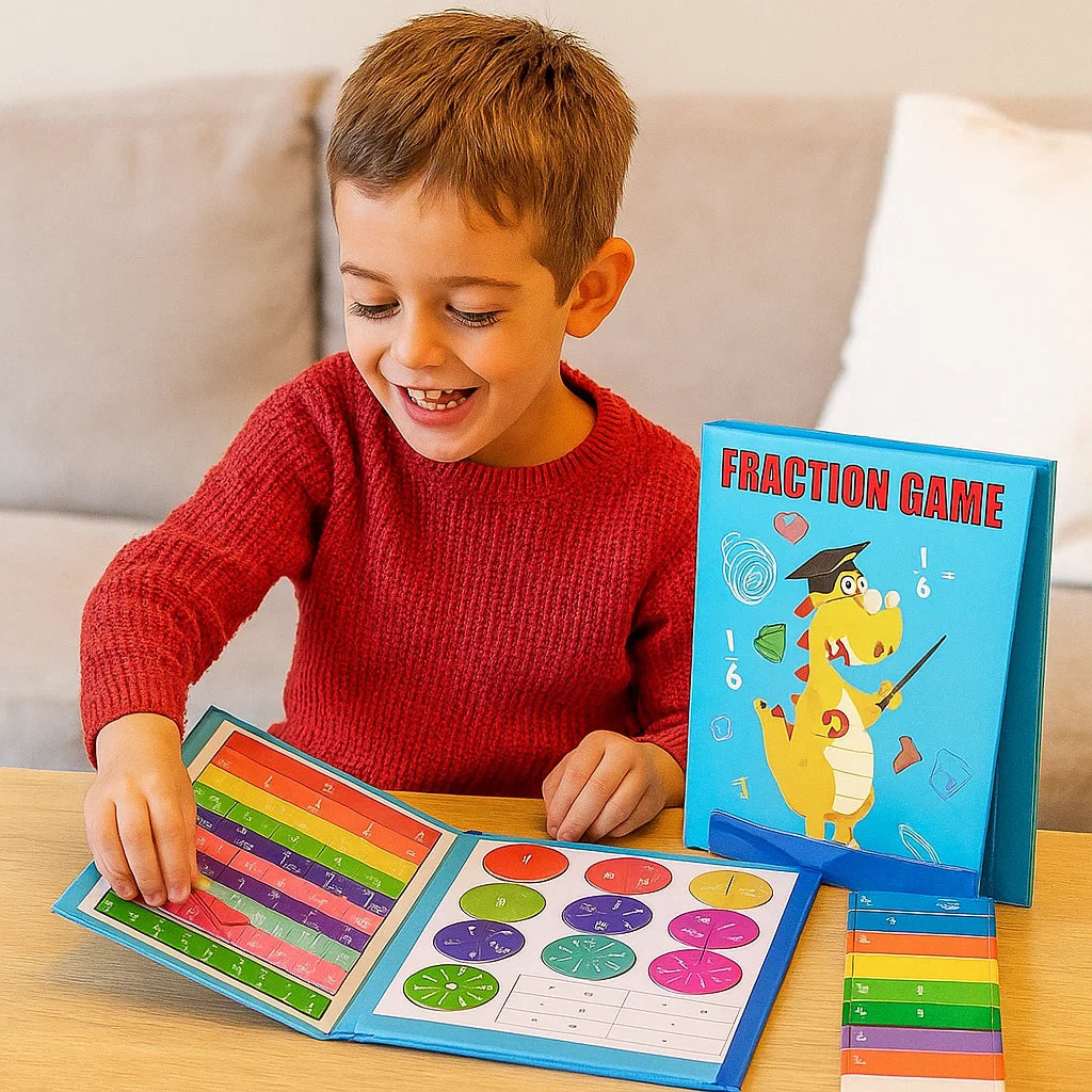 Pizarra magnética de aprendizaje de fracciones para niños | Colorida herramienta matemática para la comprensión de fracciones y operaciones