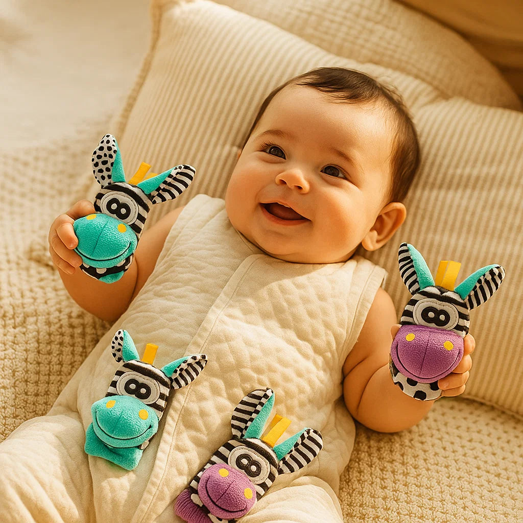 Juego de muñeca y calcetín sonajero para bebé | Juguetes sensoriales de colores para el aprendizaje temprano y el desarrollo de habilidades motoras