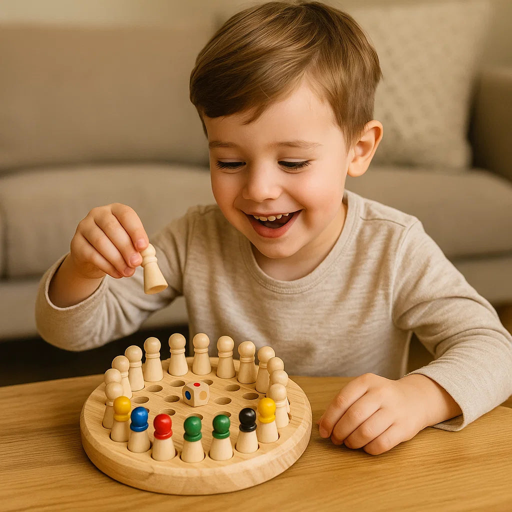 Juego de memoria de colores para niños | Juego de mesa de madera para mejorar la concentración, la lógica y la interacción entre padres e hijos