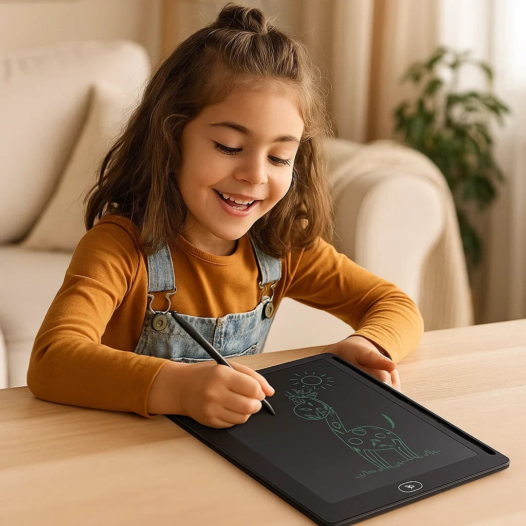 Tableta de dibujo LCD para niños | Tablero de escritura manual reutilizable para el aprendizaje creativo y el garabateo sin ensuciar