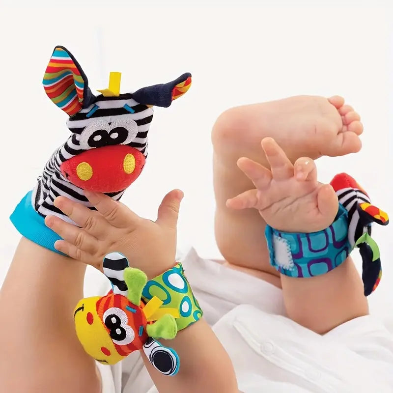 Juego de muñeca y calcetín sonajero para bebé | Juguetes sensoriales de colores para el aprendizaje temprano y el desarrollo de habilidades motoras