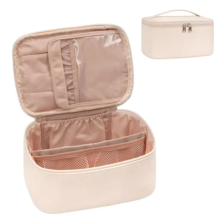 Práctico Organizador de Maquillaje para Viajar | con Compartimentos y Separadores