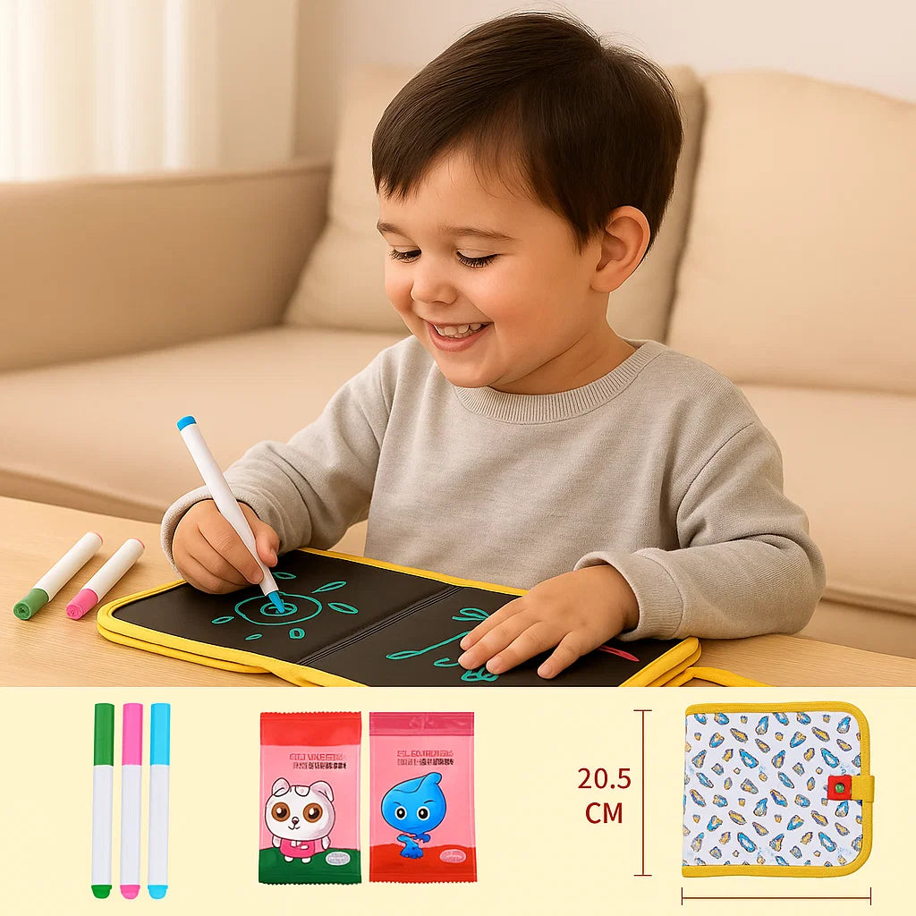 Libro de dibujo reutilizable para niños | Bloc de dibujo borrable portátil para el aprendizaje creativo en casa y sobre la marcha
