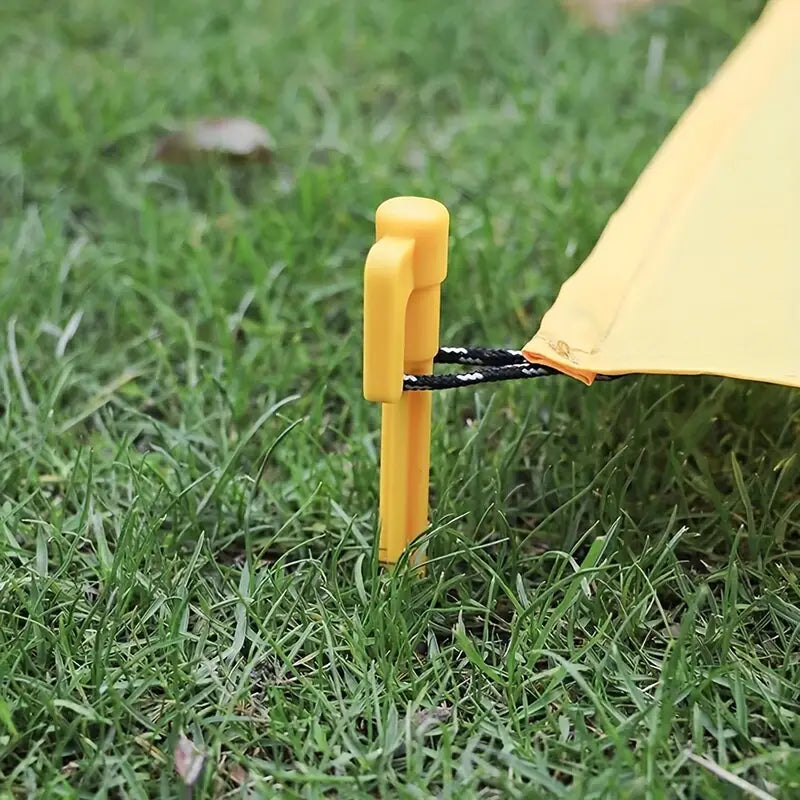 Piquetas de Plástico para Tiendas de Campaña con Ganchos - Piquetas de Camping para Lonas y Toldos Piquetas de Plástico para Tiendas de Campaña con Ganchos