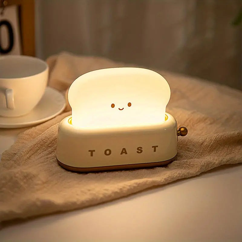 Lámpara De Mesilla De Noche Con Sombra - Lámpara Led Kawaii Toast Para Una Iluminación Acogedora Lámpara De Mesilla De Noche Con Sombra