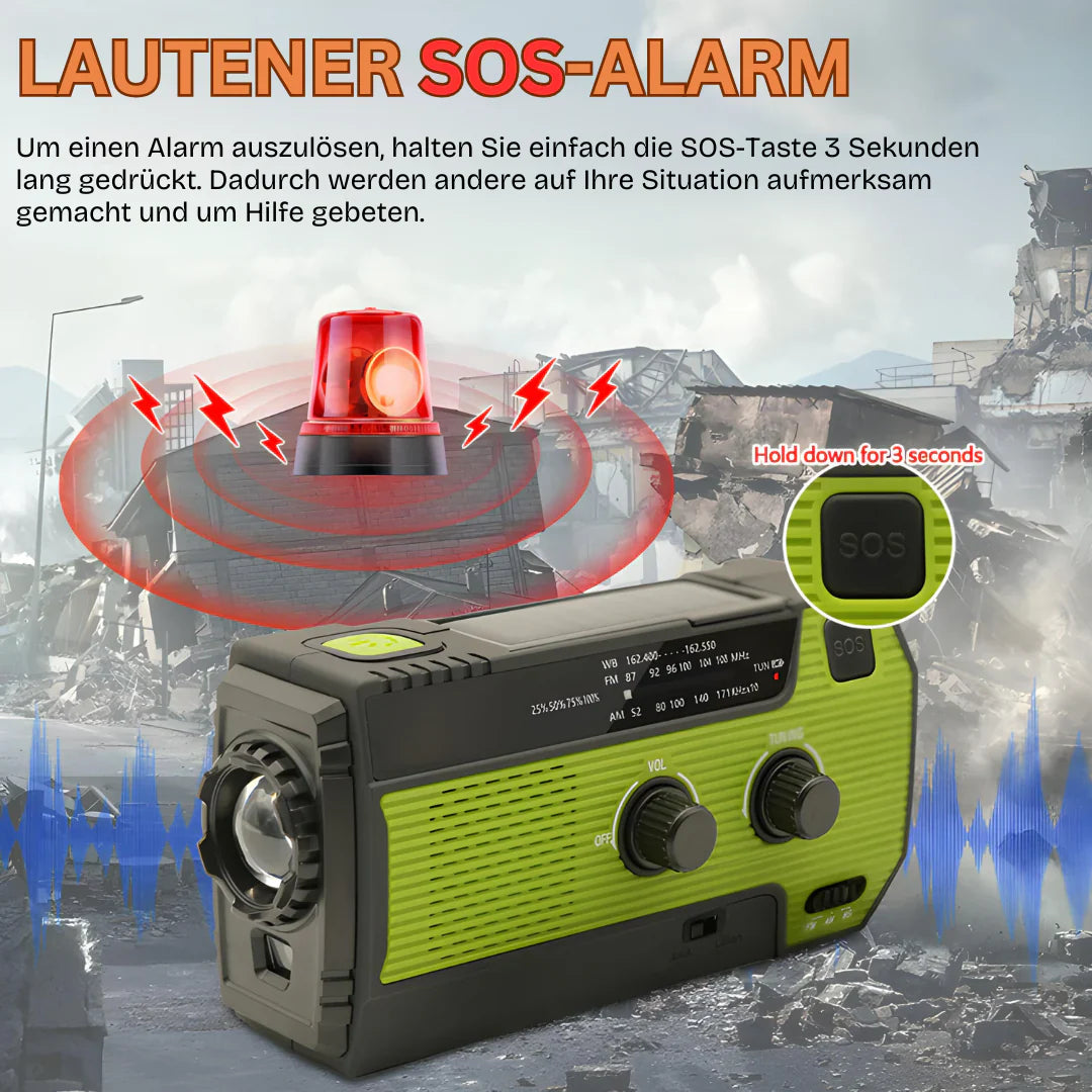 Radio De Emergencia Portátil Con Energía Solar - 5 Fuentes De Alimentación Para La Máxima Fiabilidad