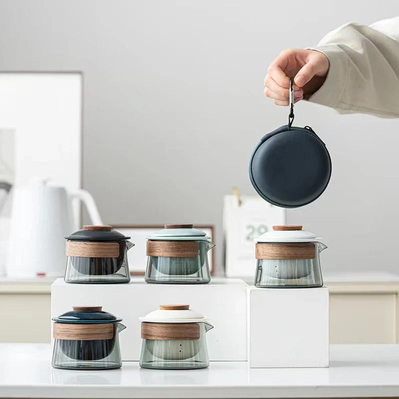 Portable Y Elegante Juego De Té Con Tetera Y Tazas , Perfecto Para Viajar Taza De Té