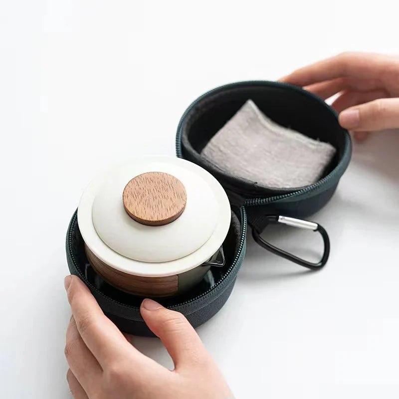 Portable Y Elegante Juego De Té Con Tetera Y Tazas , Perfecto Para Viajar Taza De Té