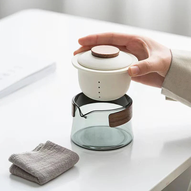 Portable Y Elegante Juego De Té Con Tetera Y Tazas , Perfecto Para Viajar Taza De Té