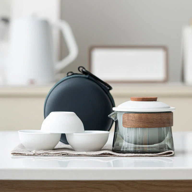 Portable Y Elegante Juego De Té Con Tetera Y Tazas , Perfecto Para Viajar Taza De Té