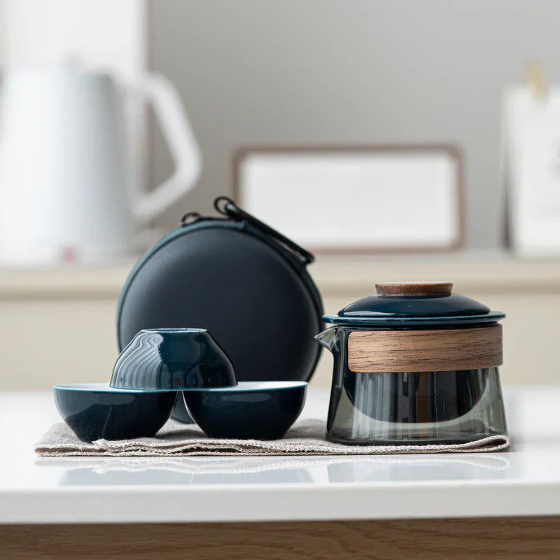 Portable Y Elegante Juego De Té Con Tetera Y Tazas , Perfecto Para Viajar Taza De Té