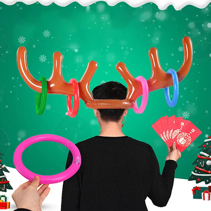 Juego Navideño De Lanzar Anillas Con Renos Para Toda La Familia