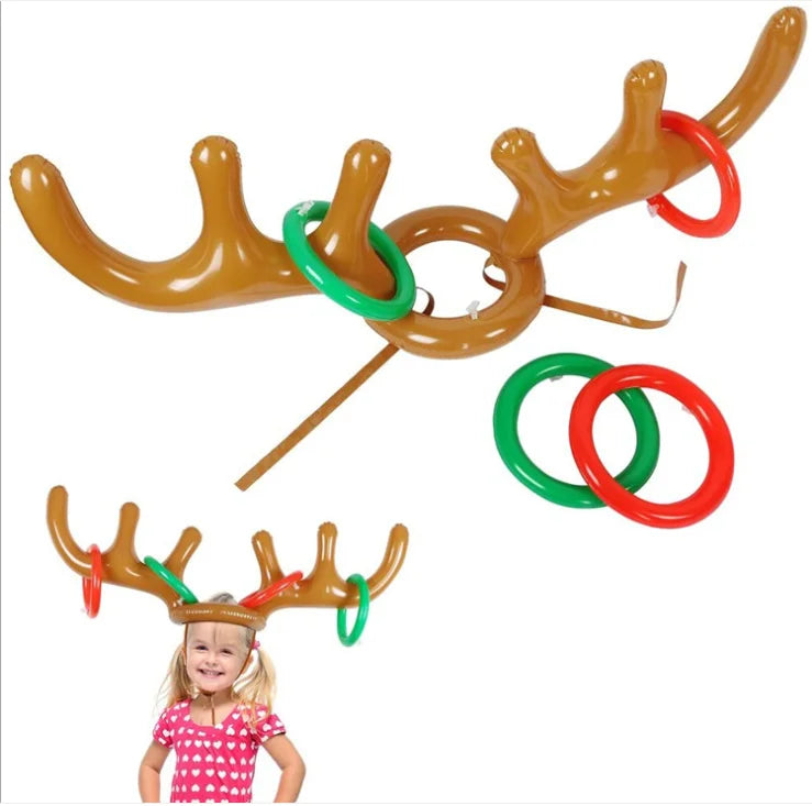 Juego Navideño De Lanzar Anillas Con Renos Para Toda La Familia