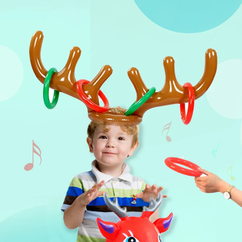 Juego Navideño De Lanzar Anillas Con Renos Para Toda La Familia