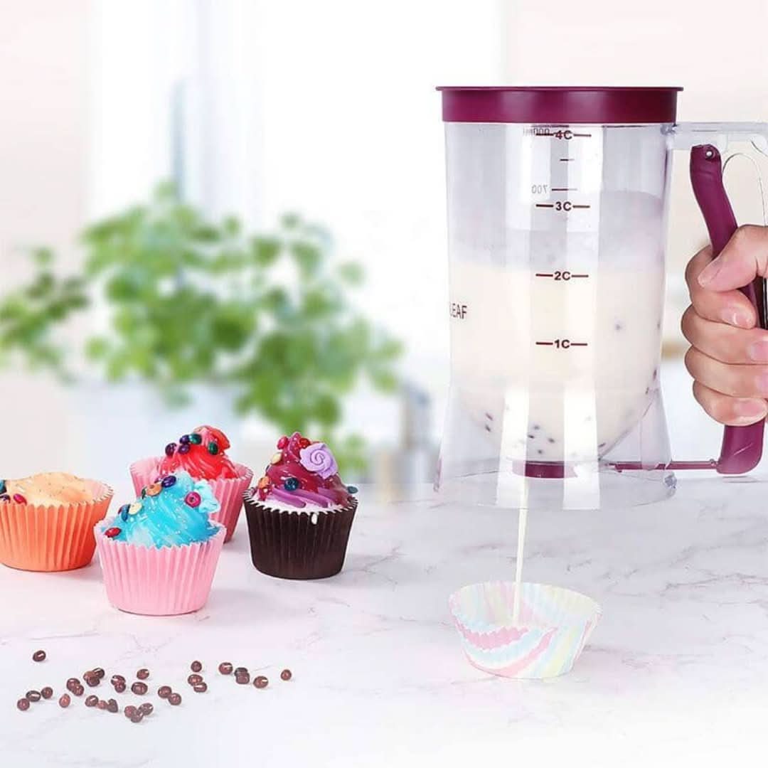 Dispensador De Masa Con Escala Medidora Y Boquilla Para Magdalenas Y Tartas