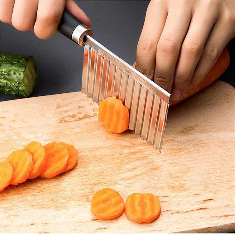 Cuchillo Para Verduras De Acero Inoxidable - Cuchillo De Sierra Para Patatas Fritas Y Verduras
