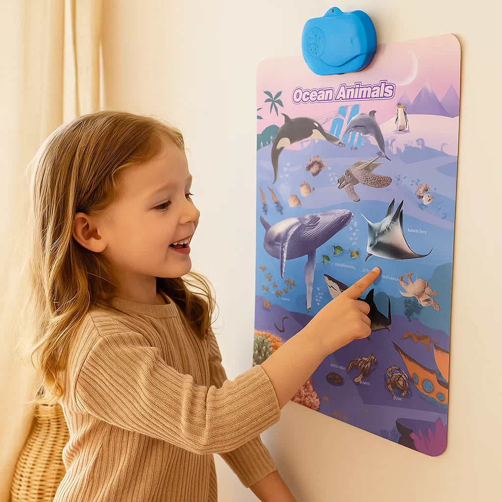 Tabla de pared de sonidos interactivos para niños | Aprende palabras y sonidos en inglés a través de una divertida exploración visual