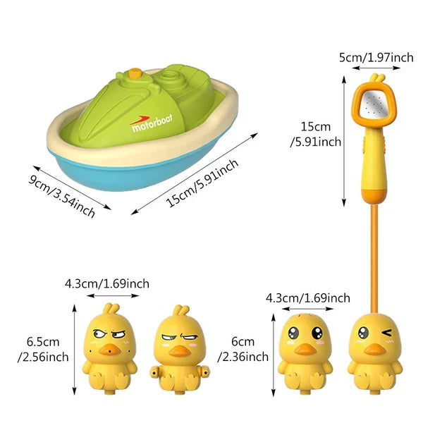 Juego de juguetes de baño para bebés | Divertidos patos rociadores de agua con lancha motora para jugar interactivamente en el baño los patos rociadores de agua con lancha motora para jugar interactivamente en el baño