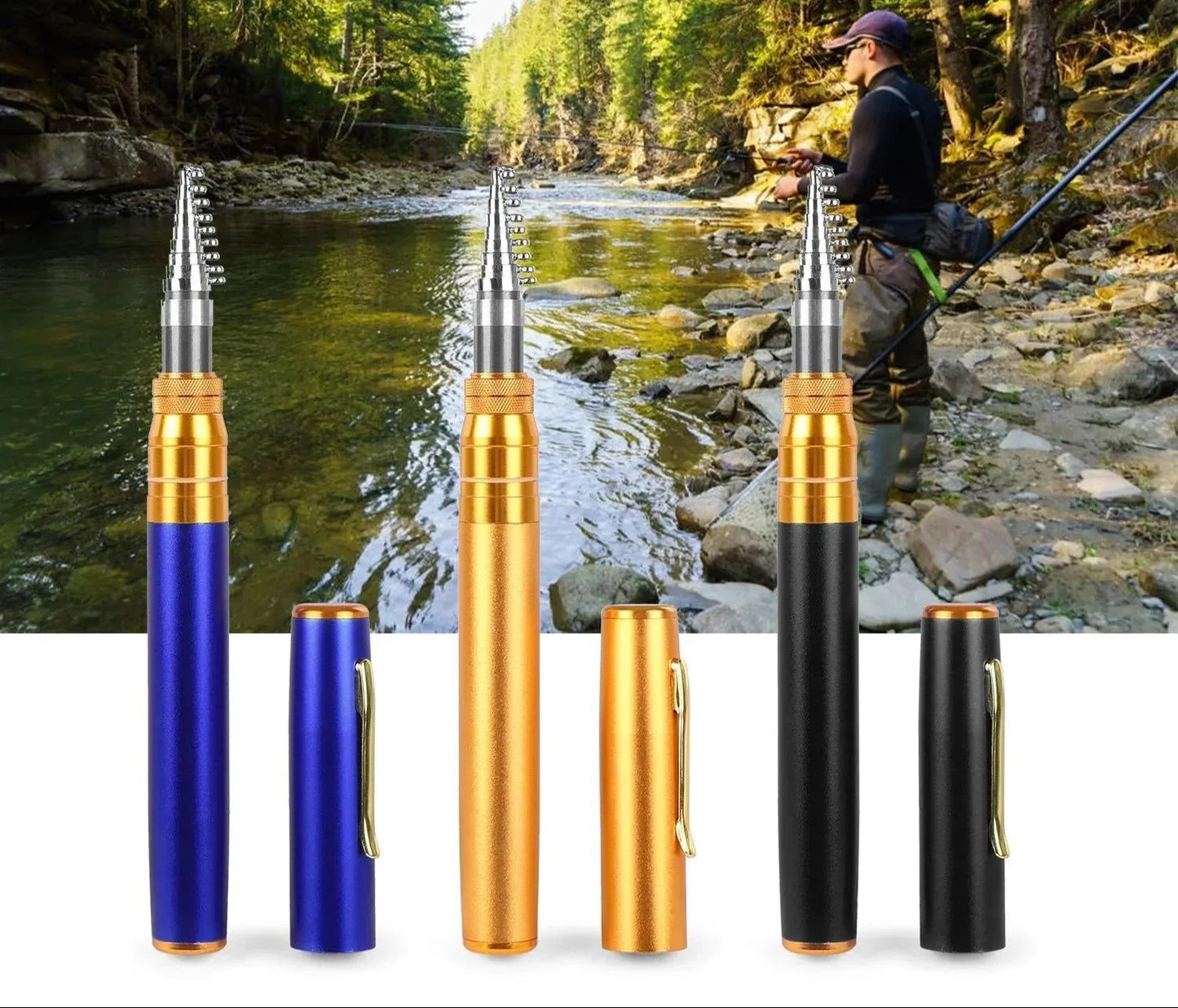Set De Pesca Compacto Con Caña Telescópica - Caña De Pescar Portátil Para Viajar Cañas De Pescar Portátiles Para Viajar