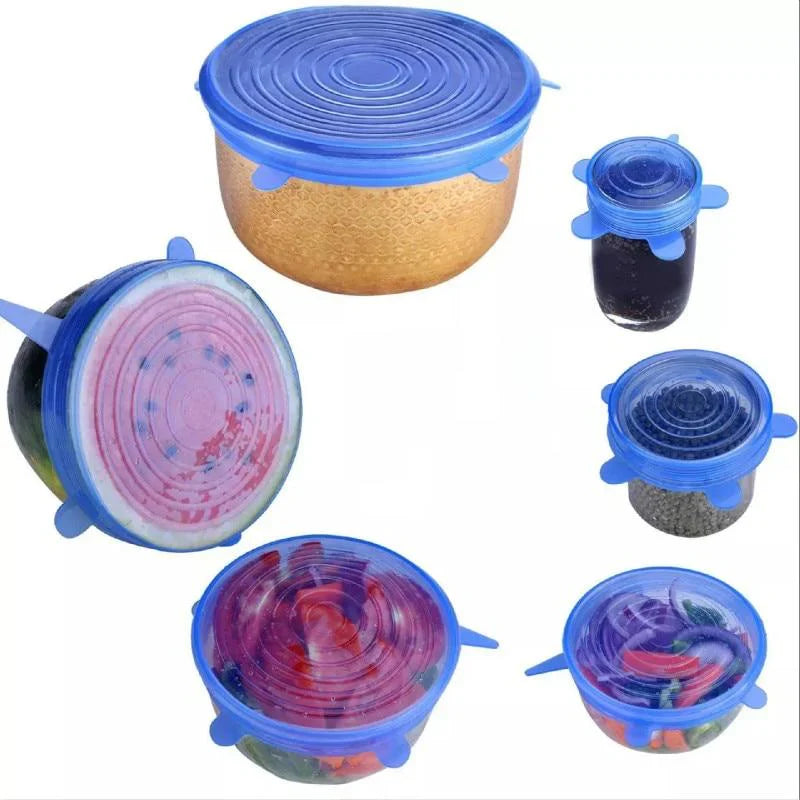 Juego De 6 Piezas De Tapas Flexibles De Silicona