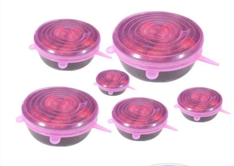 Juego De 6 Piezas De Tapas Flexibles De Silicona