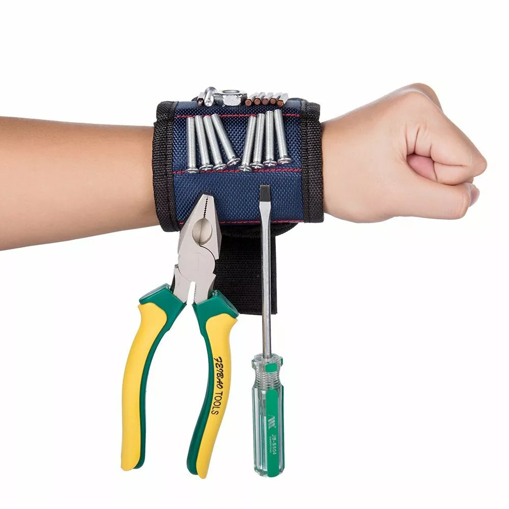 Muñequera Portaherramientas Magnética para Tornillos y Clavos