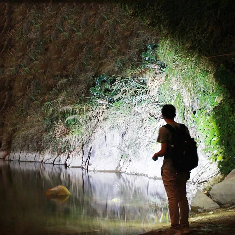 Potente Linterna Led Con Zoom Lámpara De Camping Usb Recargable