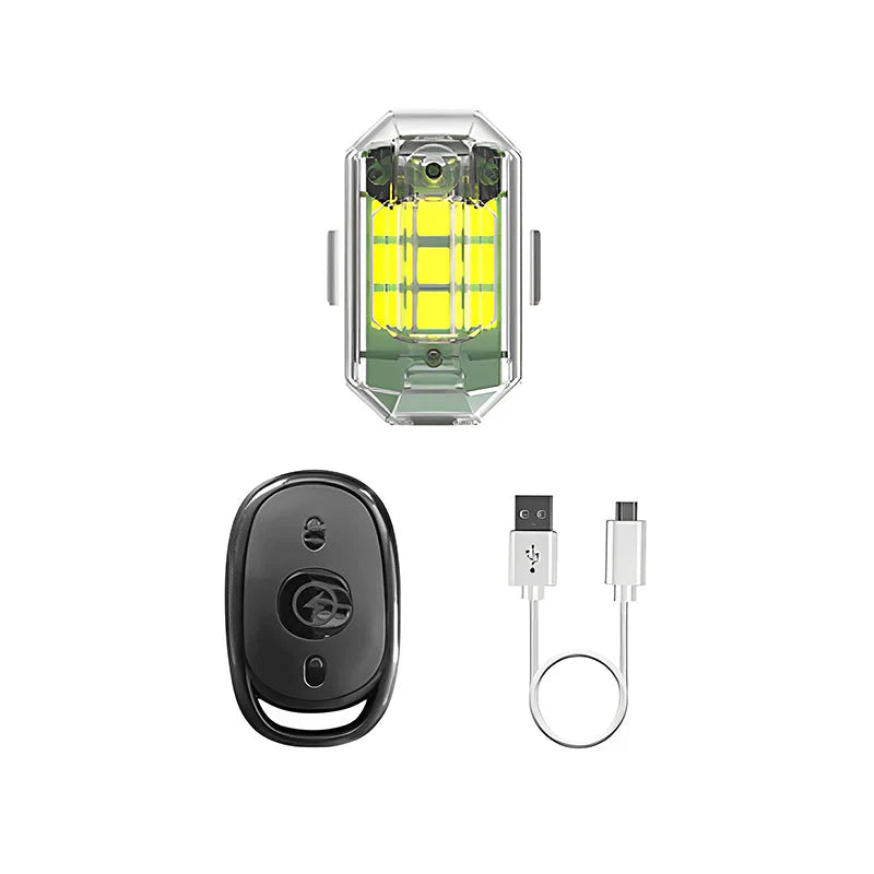 Luz Trasera Led Inalámbrica Para Moto - Mando A Distancia Recargable Para Luz De Freno Y Advertencia