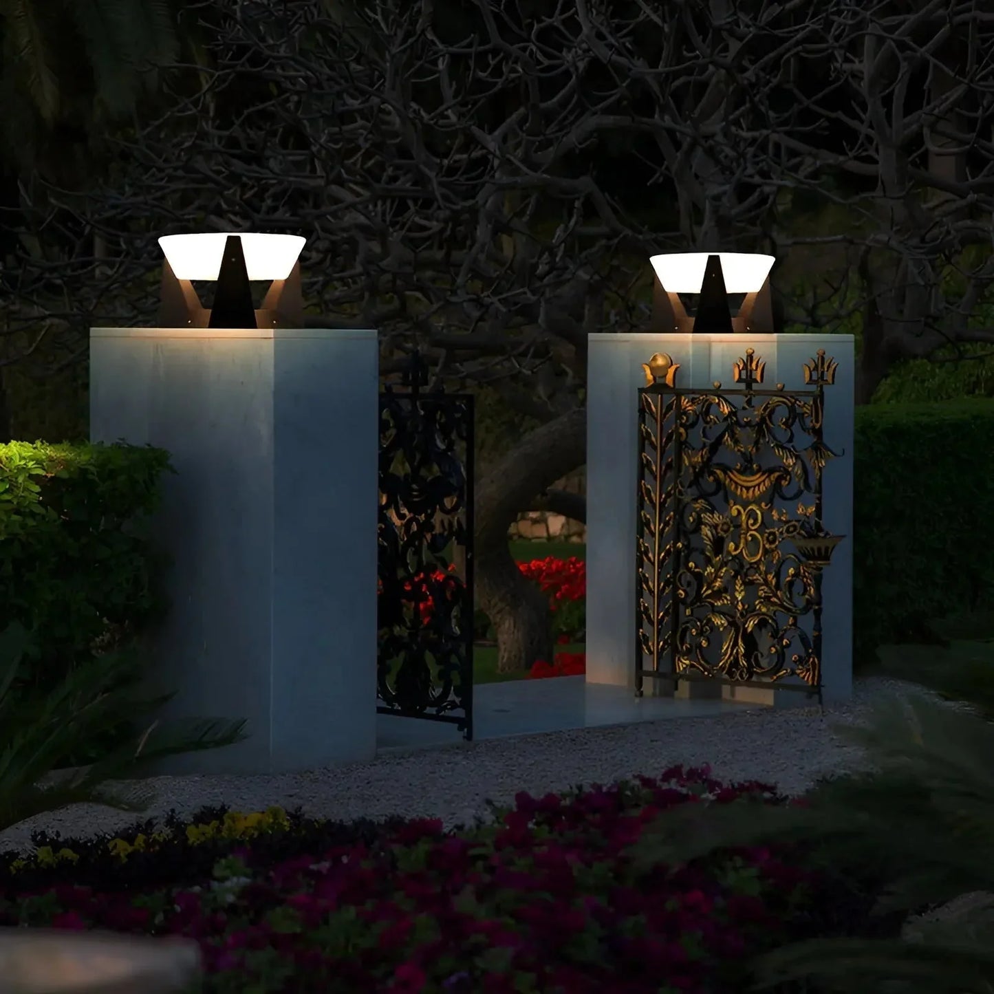Moderna Luz Led De Pedestal Para Uso En Exteriores