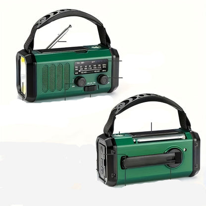 Radio Solar de Emergencia con Powerbank - Radio de Manivela con Linterna Led para Camping y Exteriores