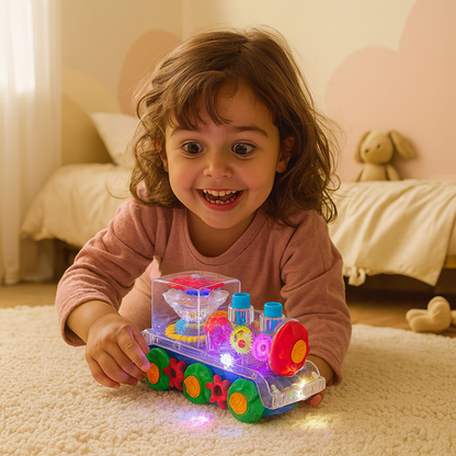 Locomotora musical danzante y luminosa