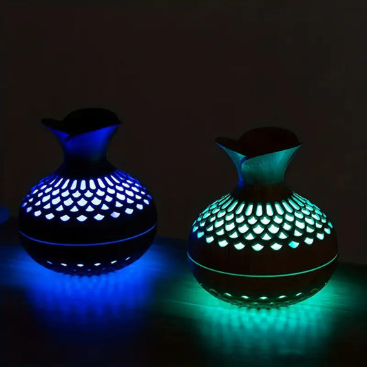 Humidificador De Aromaterapia Con Difusor Led Con Aspecto De Madera Y Luz Nocturna Luz Nocturna Con Led