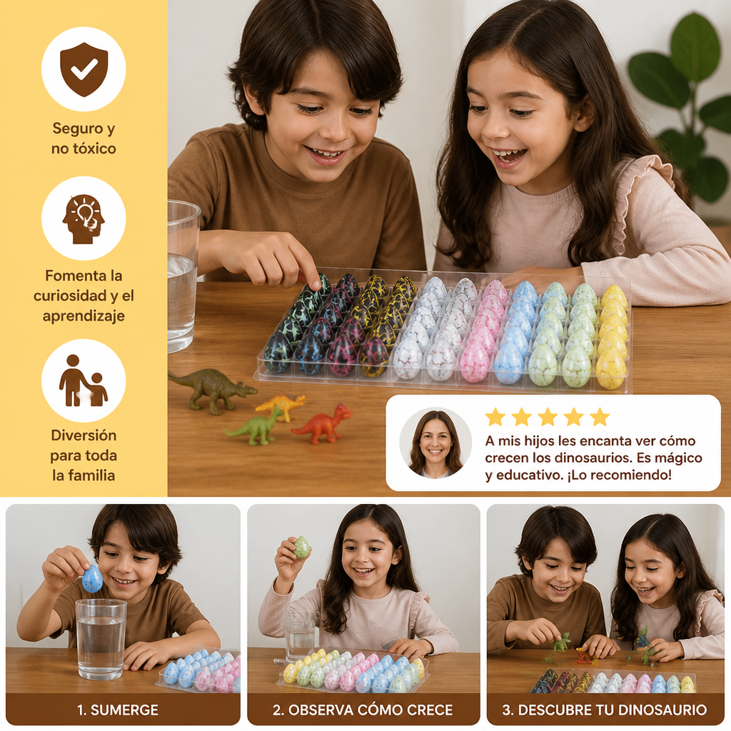 Kit de huevos de dinosaurio para incubar – Huevos que crecen en agua con dinosaurios sorpresa