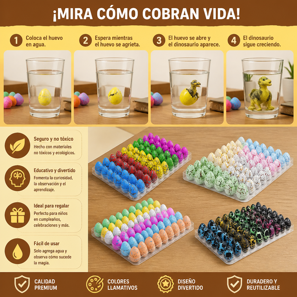 Kit de huevos de dinosaurio para incubar – Huevos que crecen en agua con dinosaurios sorpresa