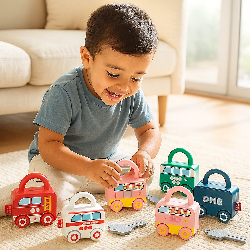 Juguete montessori llave y cerradura – Colores y patrones