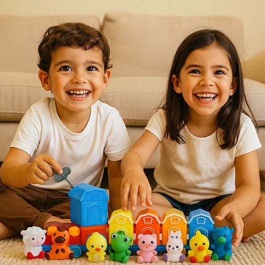 Tren de aprendizaje Montessori granja para niños