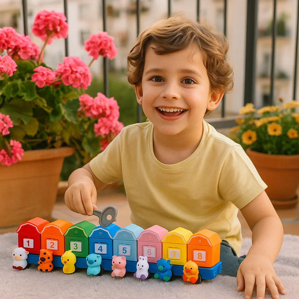 Tren de aprendizaje Montessori granja para niños